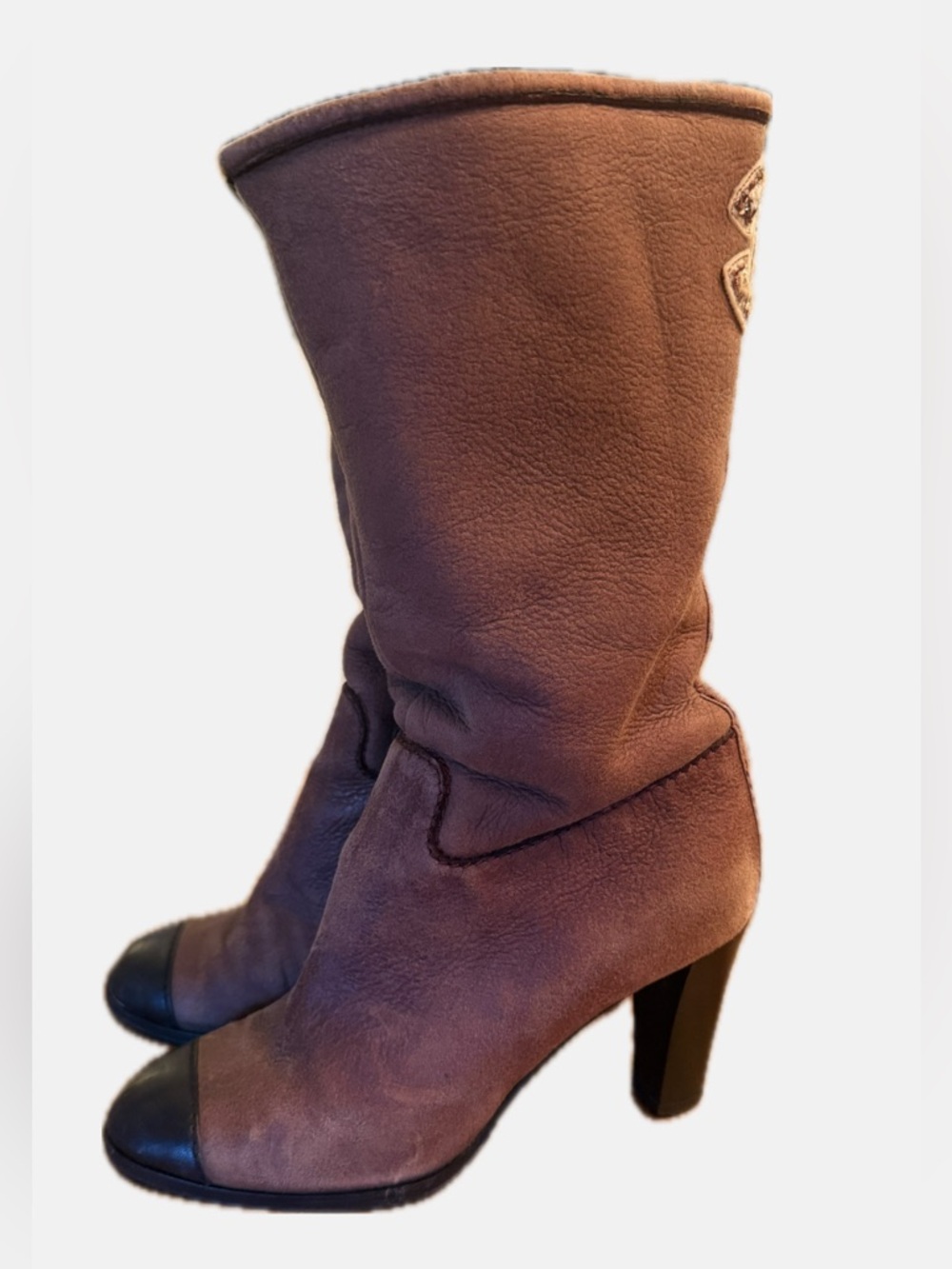 vintage Chanel mid-calf slouch boots circa Karl Lagerfeld 2005. Sz 38 - Picture 3 of 6